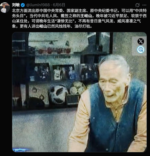 网传王岐山近照：形容枯槁，三种可能命运